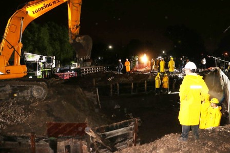 San Isidro comenzó con el montaje de los puentes ferroviarios del túnel de Sarratea