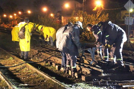 San Isidro comenzó con el montaje de los puentes ferroviarios del túnel de Sarratea