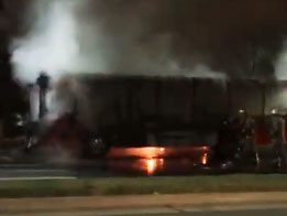 Un Micro escolar se incendió en Nordelta