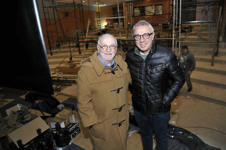 Julio Zamora y Pepe Soriano visitaron el cine teatro municipal de Benavídez 
