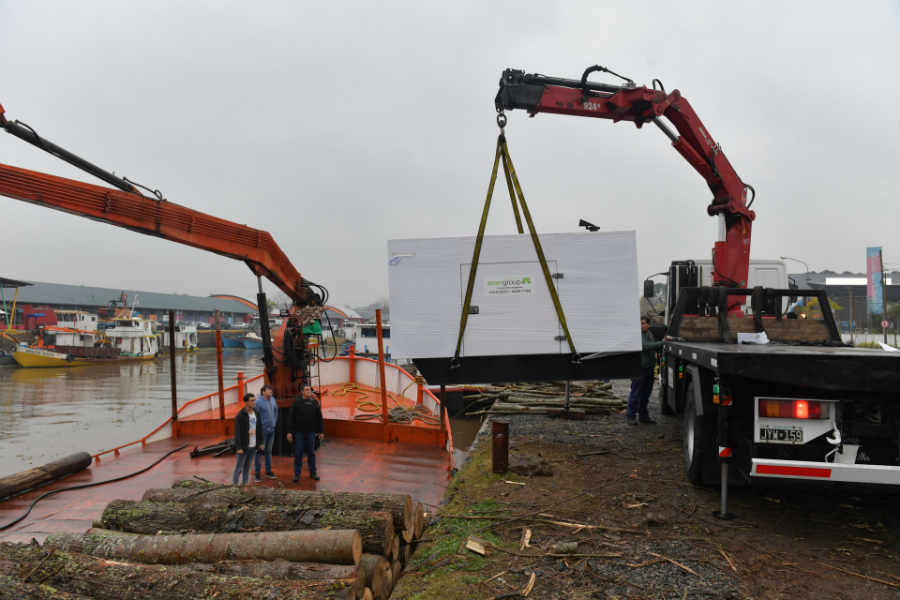 San Fernando trasladó un nuevo grupo electrógeno al Hospital de Islas Dr. Do Porto