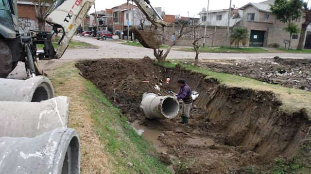Tigre continúa con la inversión municipal en obras pluviales en Troncos del Talar