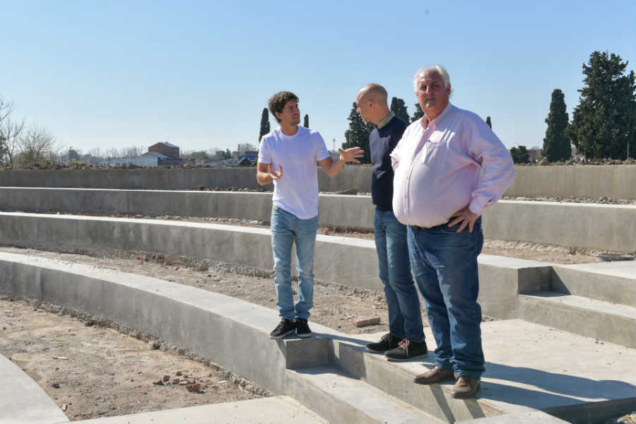 Juan Andreotti supervisó el avance de la obra de ampliación del Parque del Bicentenario