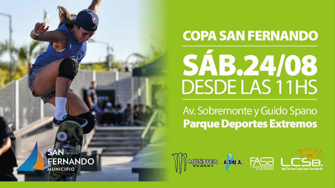 Este sábado se disputará la Copa San Fernando de Skate en el Parque de Deportes Extremos