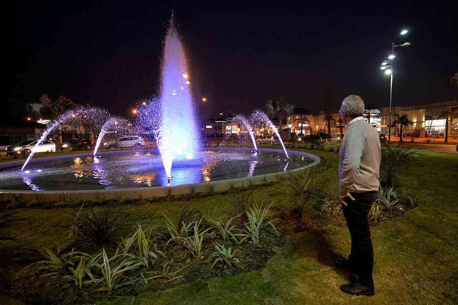 Tigre renovó la fuente de la rotonda de Empleados de Comercio en Nuevo Delta