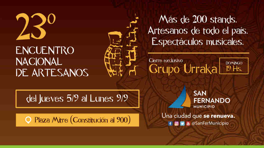Llega el 23° Encuentro Nacional de Artesanos de San Fernando