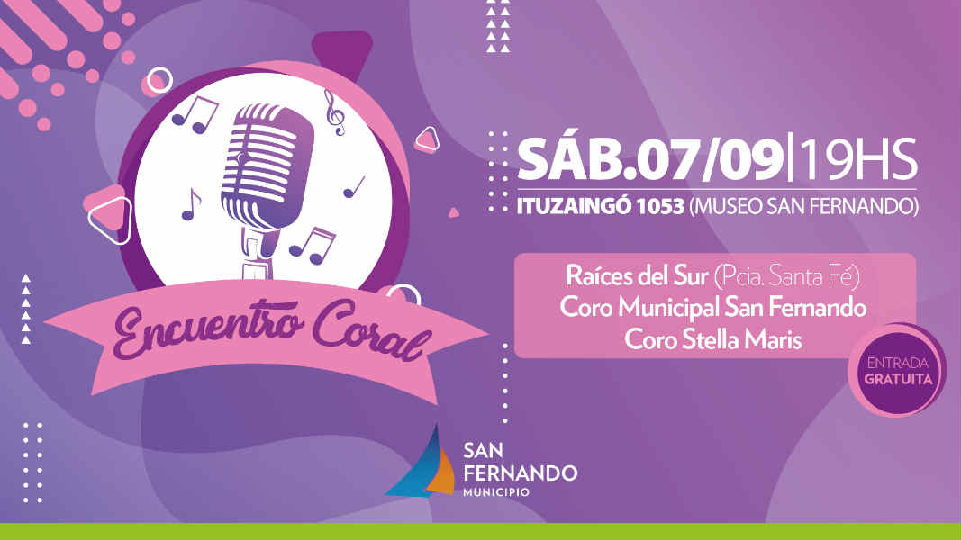 Este sábado, se viene un Encuentro Coral en San Fernando