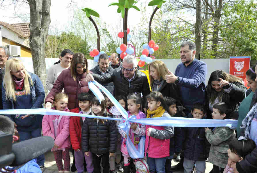 “Aprender Jugando” en Tigre: El jardín N° 908 de Dique Luján ya cuenta con un renovado patio de juegos 