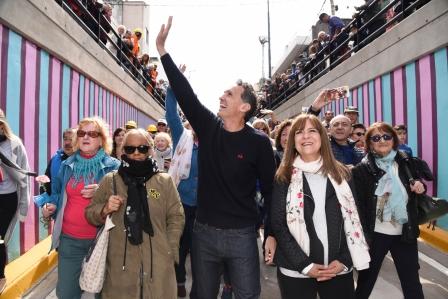  el intendente Gabriel Katopodis presentó el túnel construido con el aporte de vecinas y vecinos, para mejorar el tránsito y la seguridad vial en la zona.
