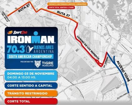 
Modificaciones en el tránsito en Tigre por la prueba Ironman 70.3 South American Championship 2019 