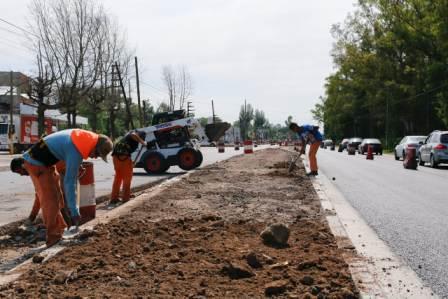 Avanza la obra de ensanche de la Ruta 8 en Pilar
