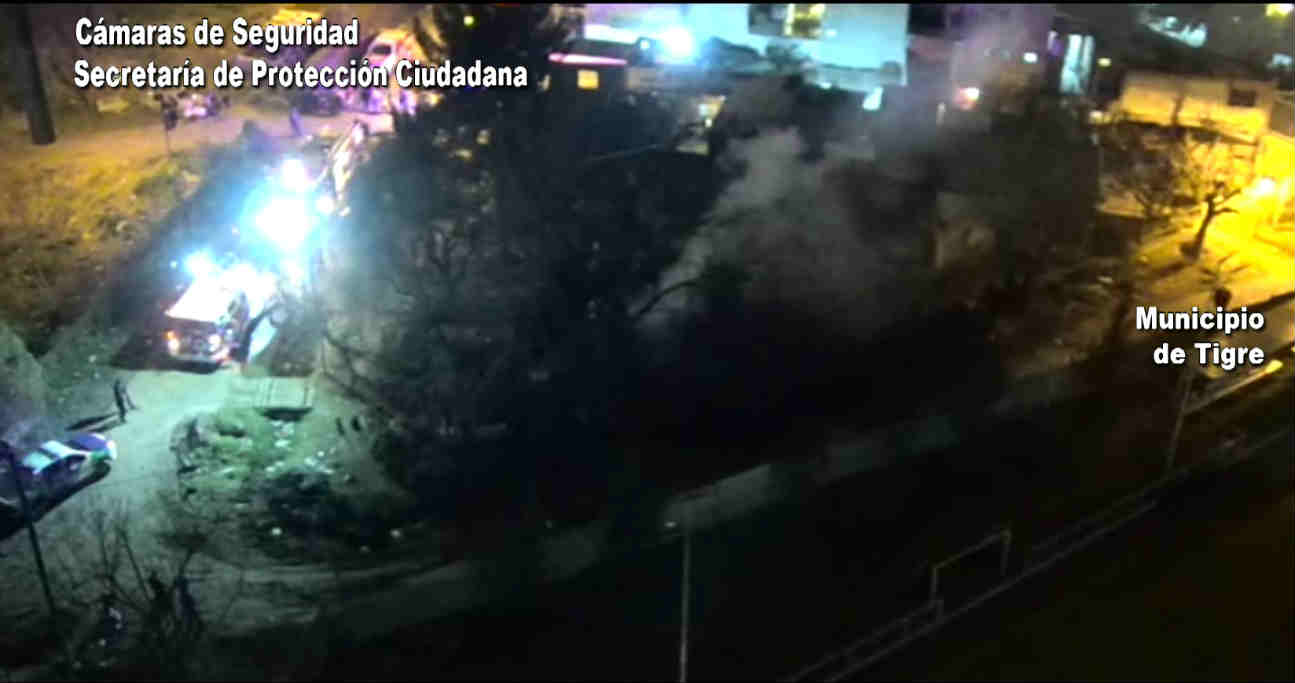 Bomberos de Tigre controlan un feroz incendio en Troncos del Talar