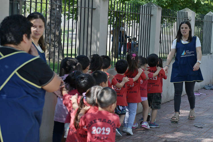Simulacro de evacuación en el Jardín Maternal Santa Catalina de San Fernando