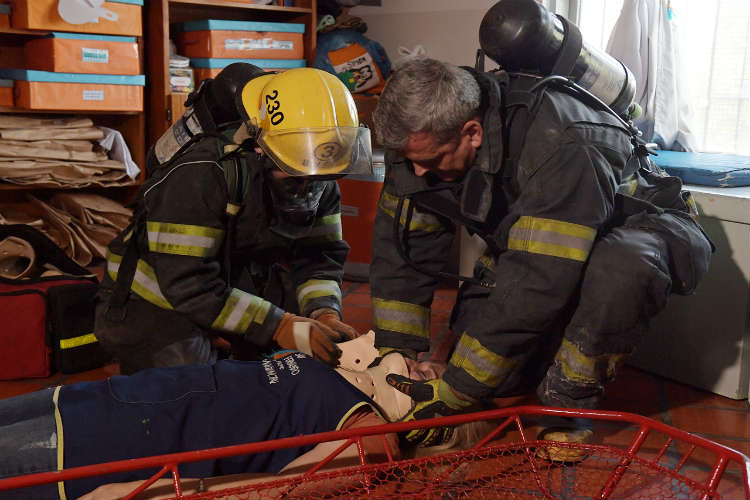 Simulacro de evacuación en el Jardín Maternal Santa Catalina de San Fernando