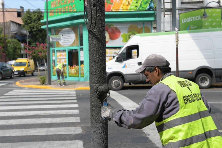 Pintura y mantenimiento en las principales avenidas de San Fernando.