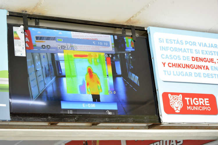 Tigre activó un puesto sanitario con cámara termográfica para detectar posibles casos de Dengue Tigre activó un puesto sanitario con cámara termográfica para detectar posibles casos de Dengue