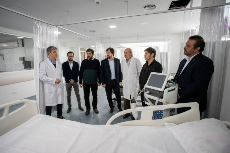 Fernando Moreira y Kicillof recorrieron la nueva Unidad de Terapia Intensiva del Hospital Provincial Eva Perón