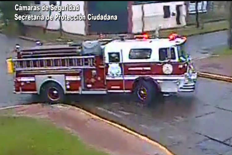 Las cámaras de Tigre captan el incendio de un colectivo en Pacheco