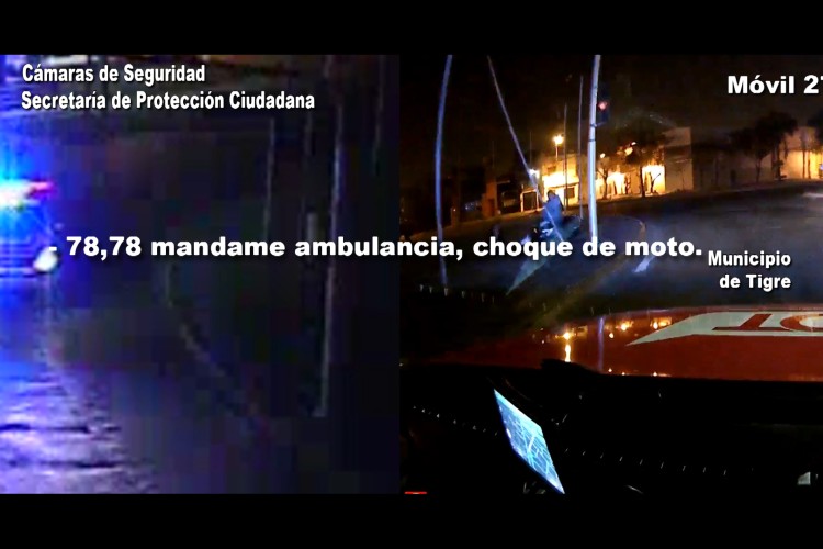 Las cámaras de Tigre registraron el violento choque de un motociclista
