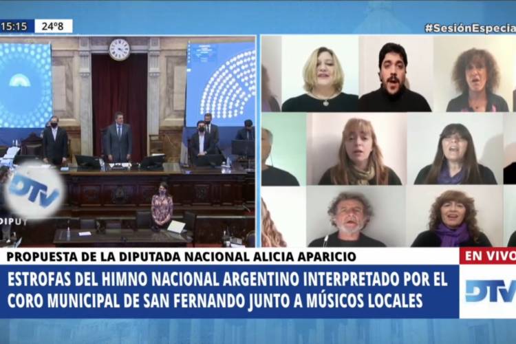 La Cámara de Diputados abrió su sesión con un Himno realizado con músicos e imágenes de San Fernando