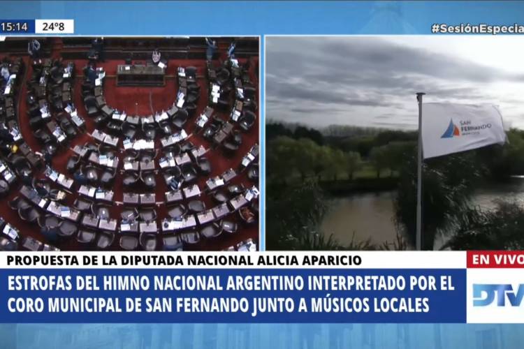 La Cámara de Diputados abrió su sesión con un Himno realizado con músicos e imágenes de San Fernando La Cámara de Diputados abrió su sesión con un Himno realizado con músicos e imágenes de San Fernando