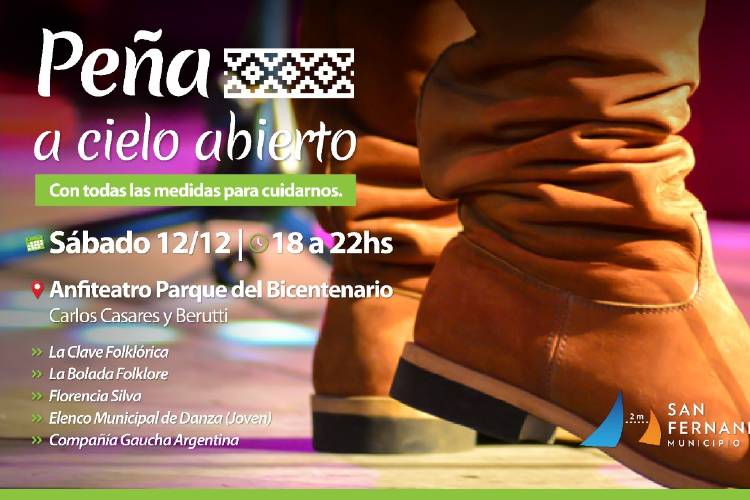 Se hará una Peña a Cielo Abierto en el Parque del Bicentenario de San Fernando