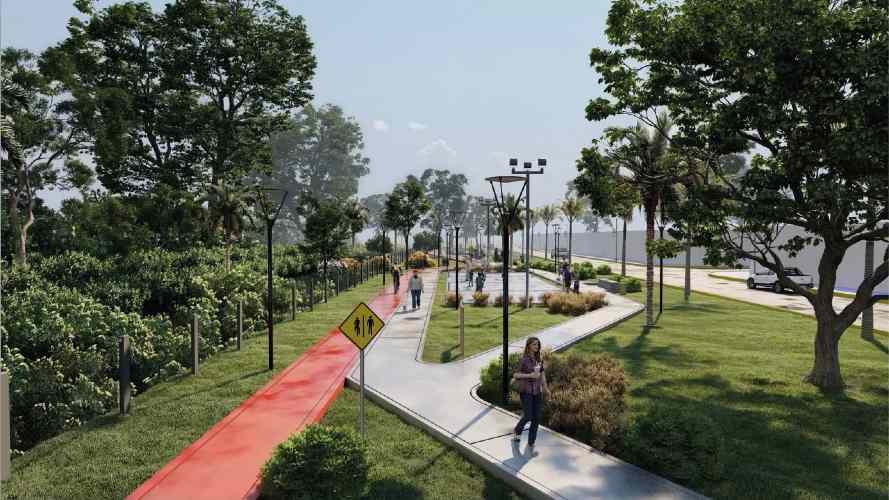 Juan Andreotti presentó el parque que se construye donde se entubó el zanjón “Miguel Cané”