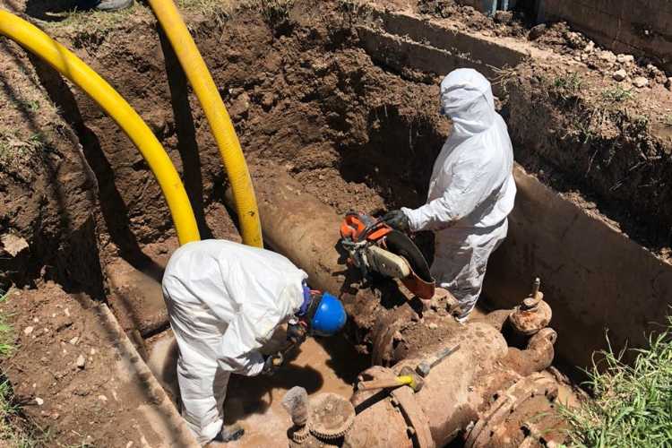 AySA renovó una válvula de gran porte para mejorar el servicio de agua a 10.000 vecinos de San Miguel