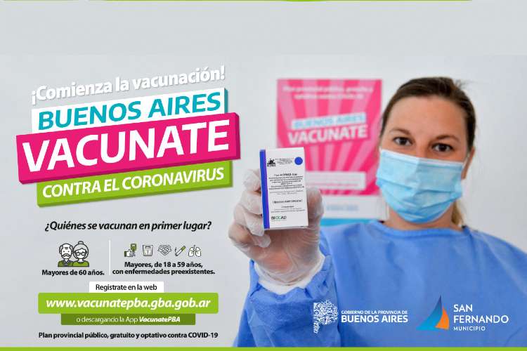 Salud Pública de San Fernando recomienda la vacunación contra covid-19 a los mayores de 60 años.