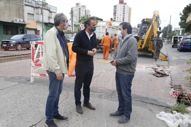 Moreira y Katopodis recorrieron las obras de la Av. Presidente Perón