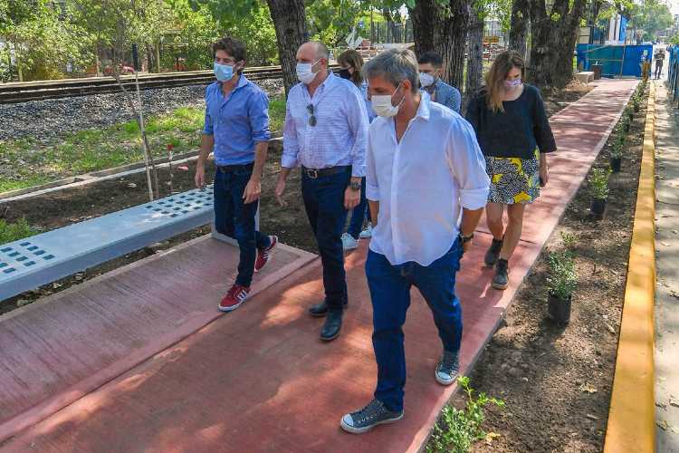 Juan Andreotti recorrió con autoridades de ADIF la obra del nuevo Paseo Aeróbico en la calle Mansilla 