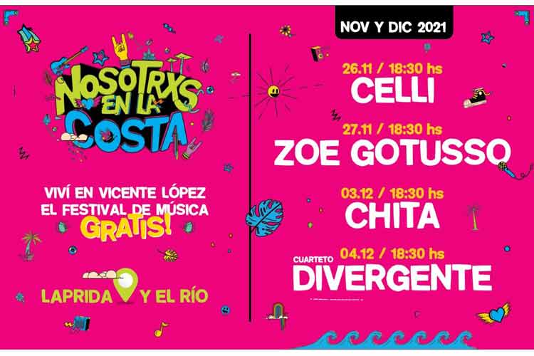 Festival de música frente al río en Vicente López
