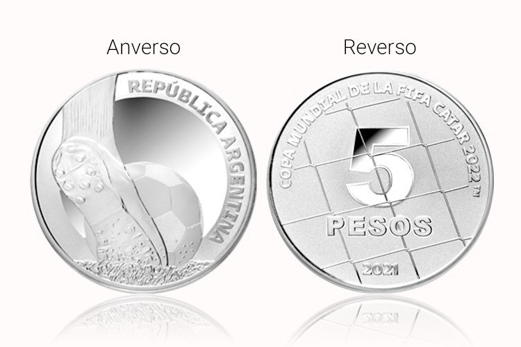 El Banco Central emitió una moneda de plata conmemorativa de la Copa mundial de Fútbol 2022