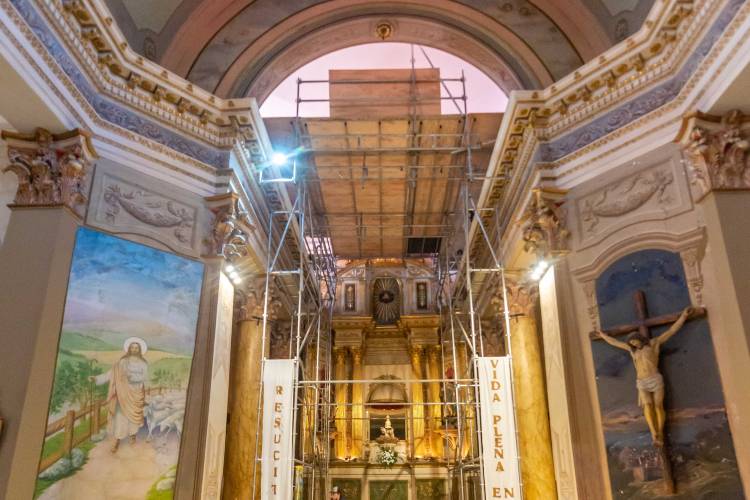 Avanzan las  obras de restauración del templo Nuestra Señora de Aránzazu