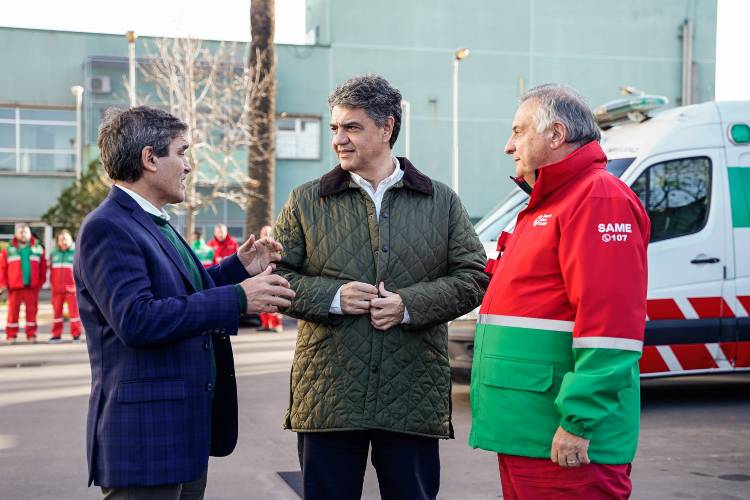 Jorge Macri, juntó al ministro de Salud, Fernán Quirós, y el director del SAME, Alberto  Crescenti