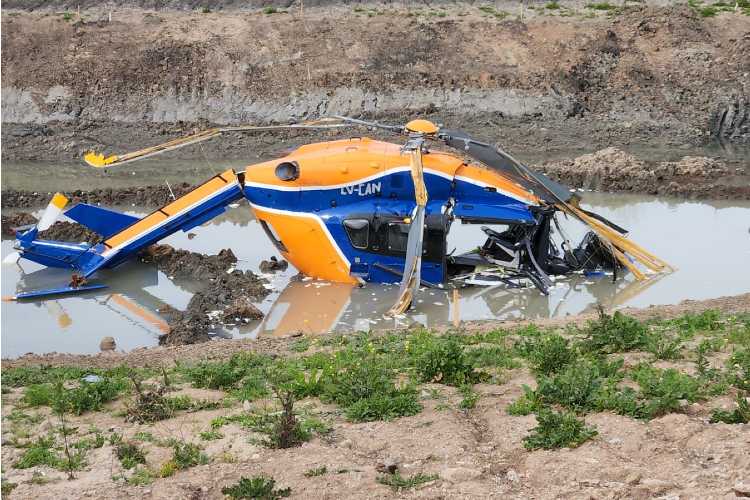 Cayó un helicóptero con cinco tripulantes en Don Torcuato