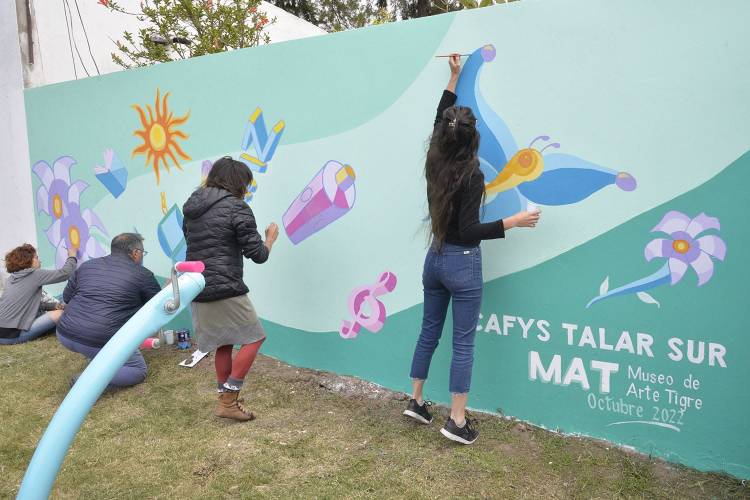 En el CAFyS Talar Sur, el Municipio de Tigre inauguró un mural por el Día Mundial de la Salud Mental 