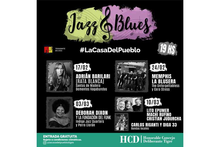 El Ciclo de Música en Vivo Jazz & Blues regresa a Tigre con Adrián Barilari y bandas locales en el HCD