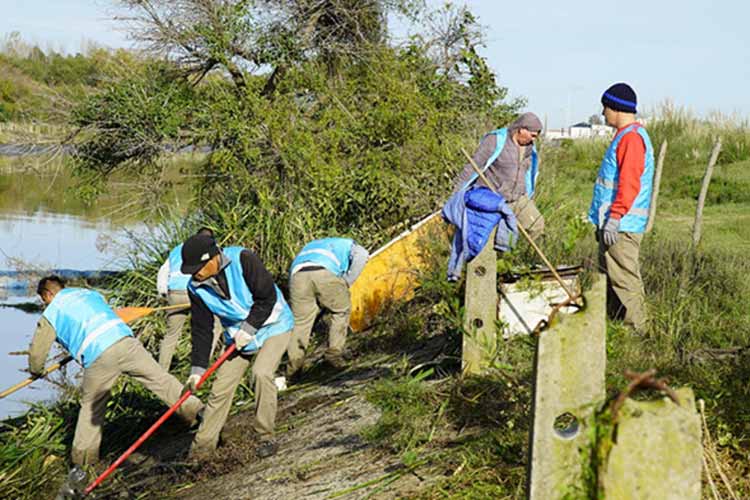 El Municipio de Tigre y Provincia realizaron un operativo de limpieza en el arroyo El Claro