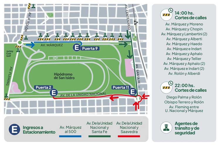 San Isidro organiza un operativo especial por el recital de Andrea Bocelli en el Hipódromo
