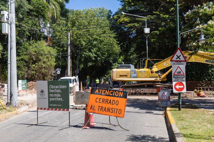 Obra del Aliviador Alto Perú en San Isidro: cortes y desvíos en el Bajo de Beccar