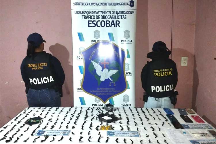 Narcotráfico en Escobar: 12 detenidos y 400 dosis de cocaína tras masivo operativo