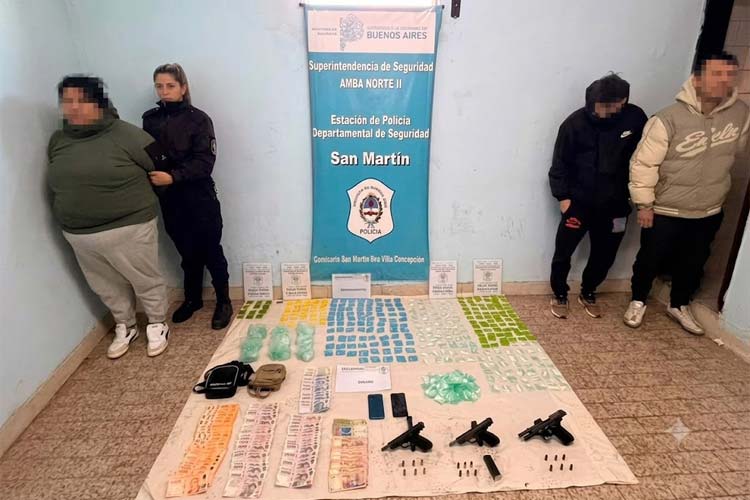 San Martín: detuvieron a tres sospechosos por un ataque narco y secuestraron armas, cocaína y dinero