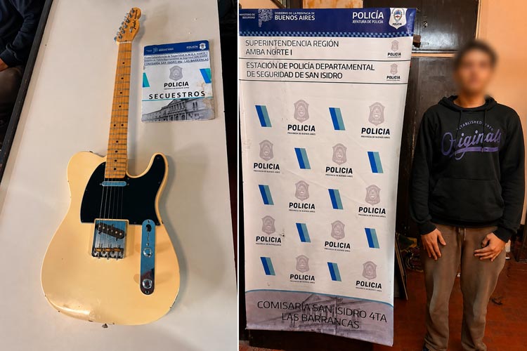 San Isidro: encontró su Fender robada publicada en redes y la recuperó en un operativo de la policía