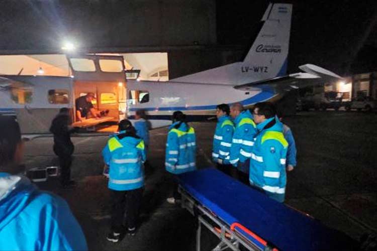 Provincia realizó una aeroevacuación de alta complejidad desde Jujuy hasta La Plata