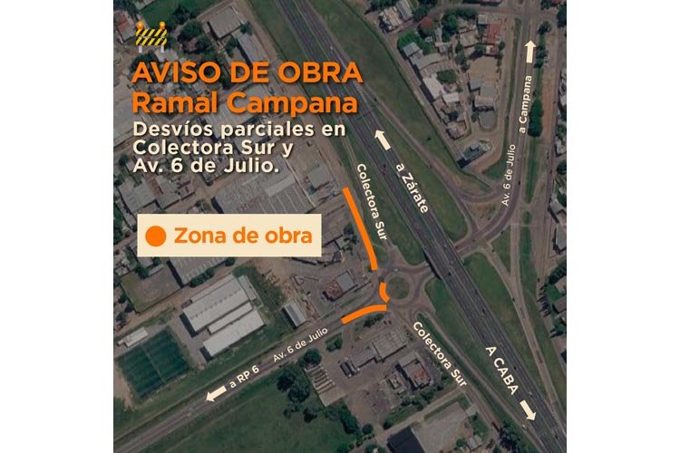 Acceso Norte: obras en una rotonda clave de Campana y cómo será el tránsito durante los trabajos