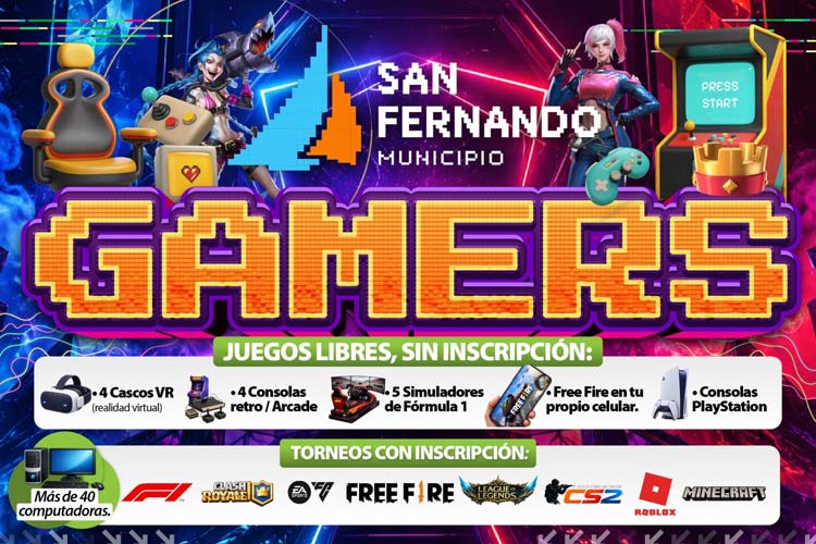 San Fernando Gamers: habrá videojuegos, e-sports y torneos gratis este fin de semana