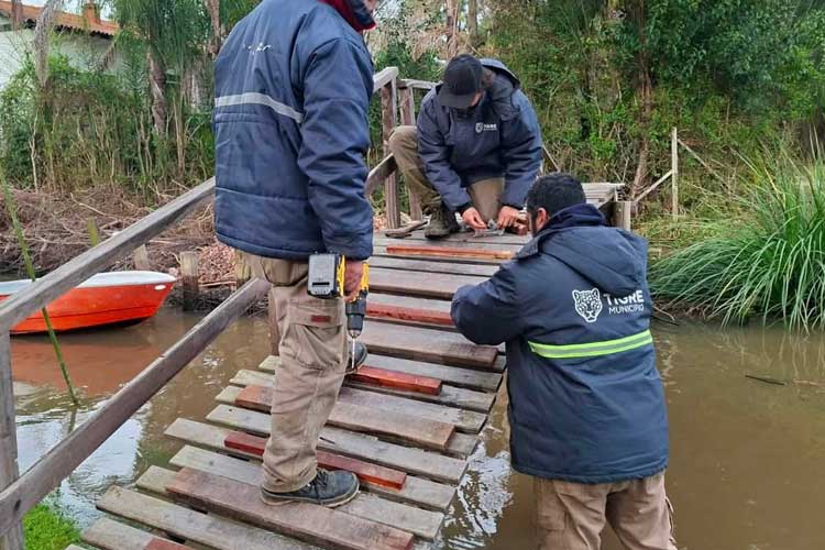 Delta de Tigre: avanzan las obras de mantenimiento en puentes, muelles y vías navegables