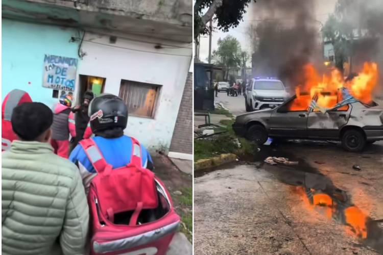 Repartidores recuperaron una moto robada con GPS en Tigre e incendiaron un auto